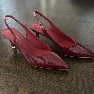 Patent stiletto sling back kitten heel (EU39)
